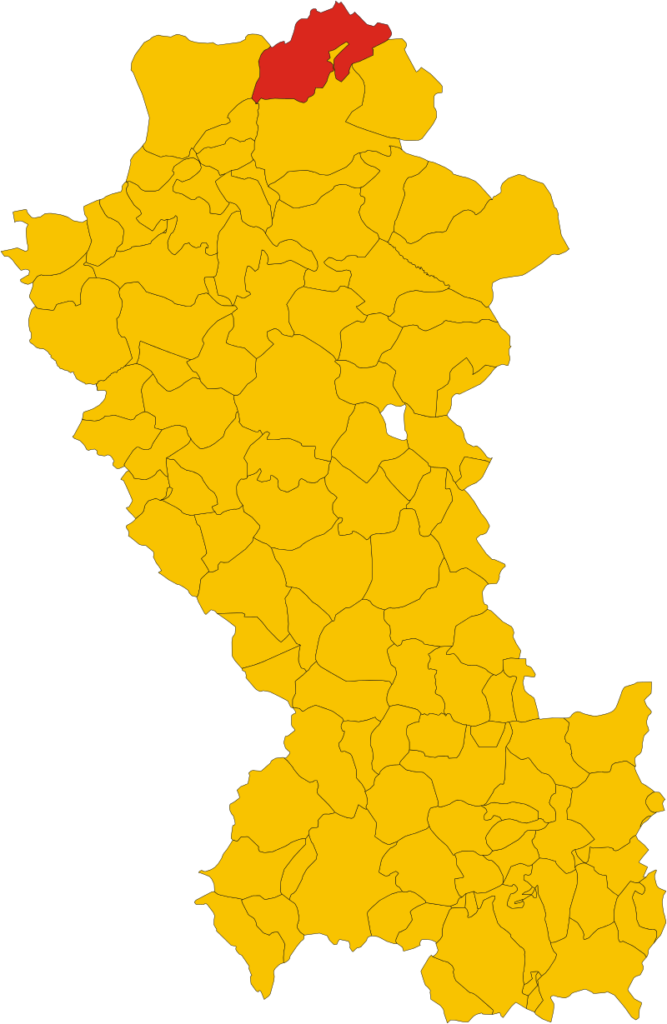 Posizione del comune di Lavello all'interno della provincia di Potenza